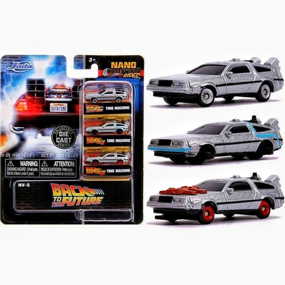 Jada Nano Hollywood Rides Back to the Future Movies DeLorean 3 Mini Die Cast New - Picture 1 of 8